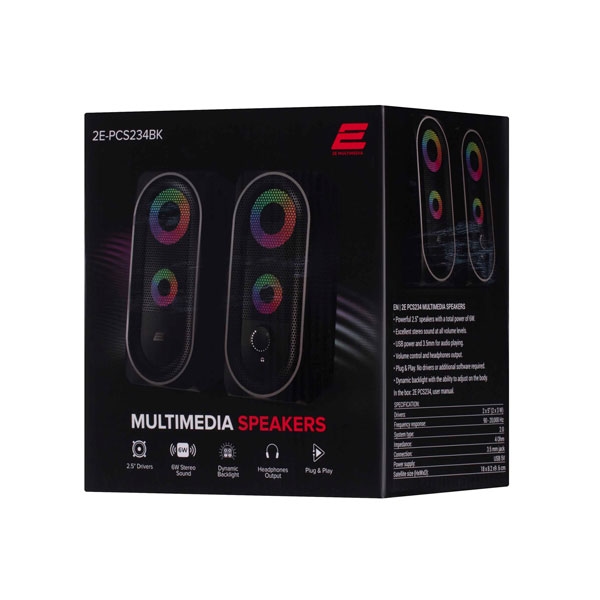 2E PCS234 Multimedia speaker RGB Black