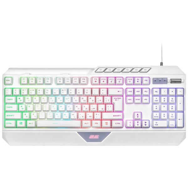 2E GAMING Membrane Keyboard KG315 EN/UA RGB White 2E-KG315UWT
