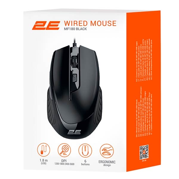 2E  MF180  USB-A Black Mouse 2E-MF180UB