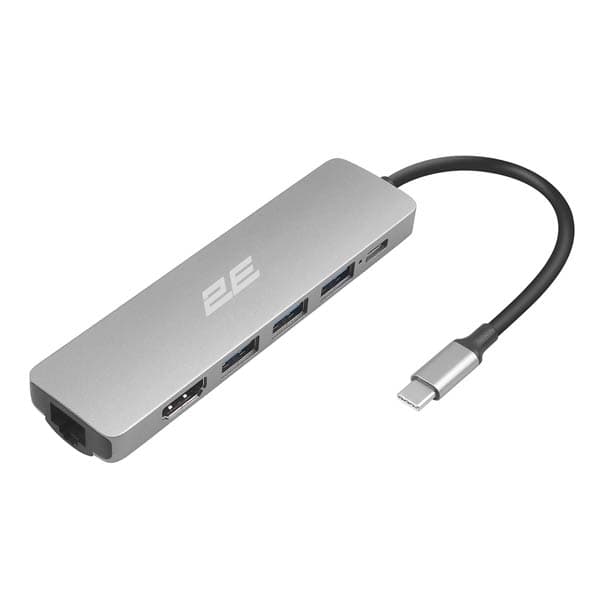 2E Hub USB-С To 2хUSB-A 2.0/USB-A 3.0/USB-C PD/HDMI/Ethernet