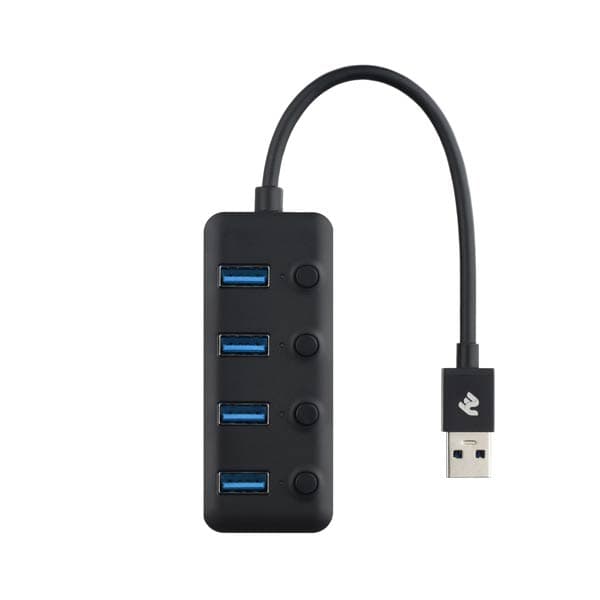 2Е Hub USB-A To 4xUSB-A Black