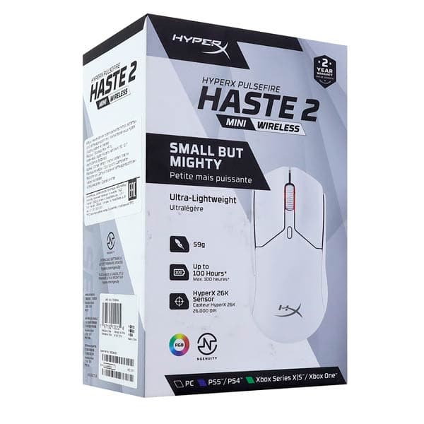 HyperX Pulsefire Haste 2 Mini Wireless Gaming Mouse White 7D389AA