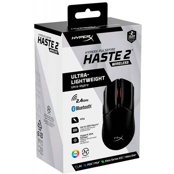 HyperX Pulsefire Haste 2 Wireless Gaming Mouse Black 6N0B0AA
