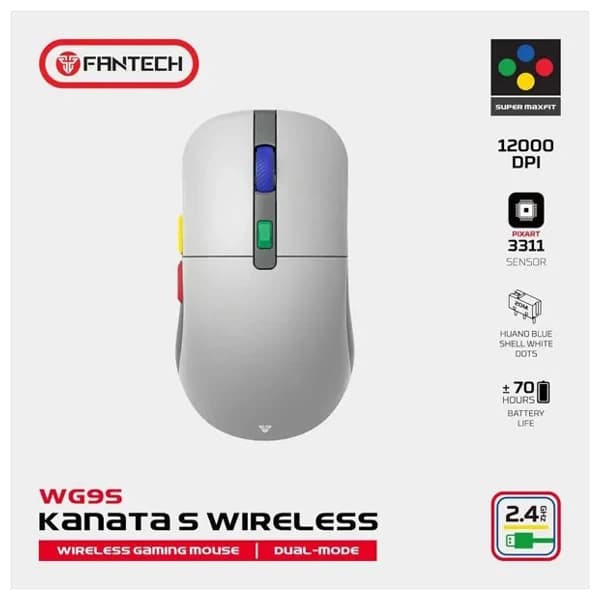 Fantech WG9S KANATA S SuperMaxfit Gray Wireless Gaming Mouse