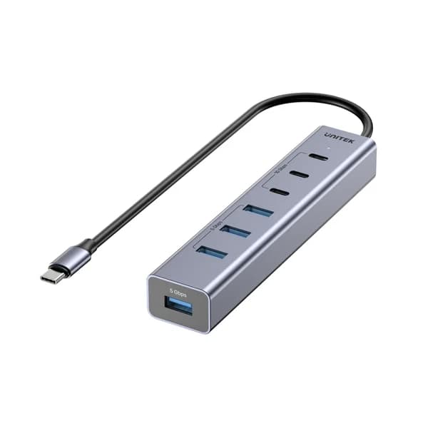 UNITEK HUB S7+ 7-in-1 USB-C Hub With 3 USB-C 10Gbps Ports and 4 USB-A 5 Gbps Ports H1335AGY01