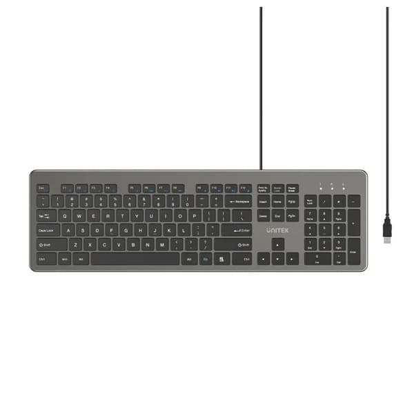 UNITEK SlimTap Ultra Light Wired Keyboard with 104 keys T052AGY01